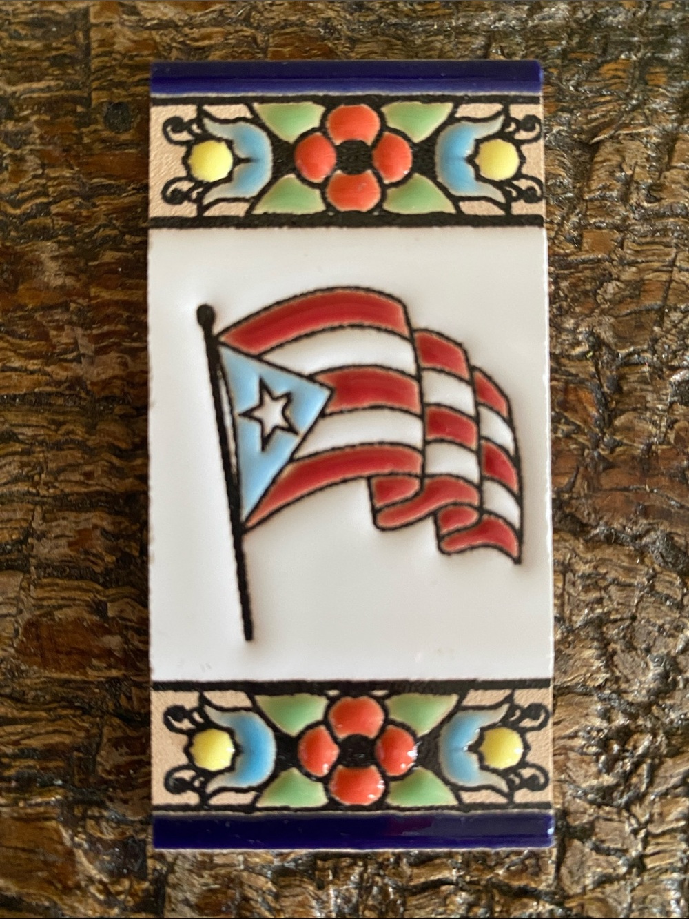 🇵🇷Puerto Rico🇵🇷Miniature Ceramic Flag Tile - Picture 2 of 6
